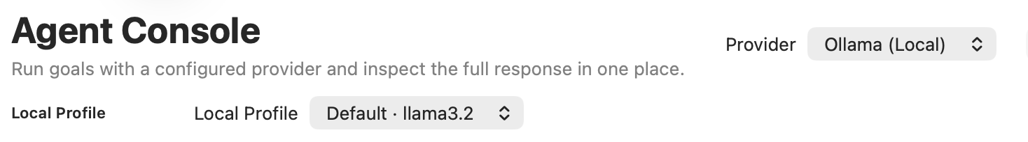 SmallClaw Agent Console showing a local Ollama provider configuration